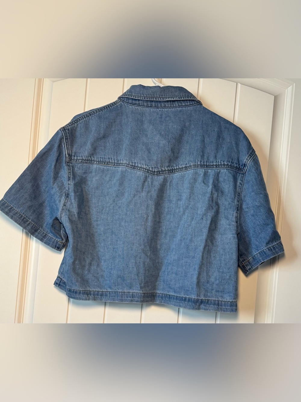 KUT Denim Birdie Button-Front Shirt Jacket - Light Blue - Picture 8 of 9